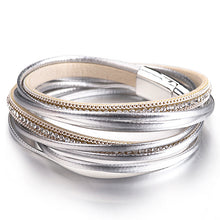 Carica l'immagine nel visualizzatore di Gallery, Braccialetti in pelle con strass in lega per gioielli da donna Decorazione Bracciale Regalo Abbigliamento Accessori Braccialetti e braccialetti 