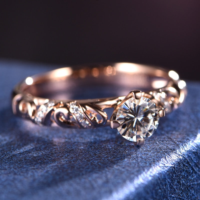 Andy jewelry Mullite ring 18K rose gold Custom platinum PT950 rings European and American fashion accessories