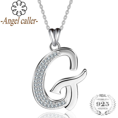 925 Real Silver Letter CZ Pendant Charming Alphabet Initial Choker Necklace Fine Jewelry For Women Man Boy CYD077G