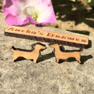 Animal Earrings Laser Engraved Dog Earrings Sausage Dog Stud Doggy Wooden Earring Handmade Earrings X 1 Pair