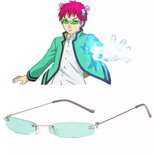 Load image into Gallery viewer, Anime The Disastrous Life Of Saiki K. Cosplay Props Saiki Kusuo Glasses Green Lens Sunglasses Small Frame Daily Cos Fashion