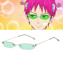 Load image into Gallery viewer, Anime The Disastrous Life Of Saiki K. Cosplay Props Saiki Kusuo Glasses Green Lens Sunglasses Small Frame Daily Cos Fashion