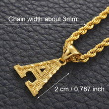 Carica l&#39;immagine nel visualizzatore di Gallery, Anniyo A-Z Letters Necklaces Women Men Gold Color Initial Pendant Rope Chain English Letter Jewelry Alphabe Africa Gift #058002B