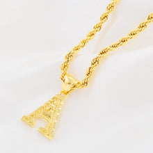Carica l&#39;immagine nel visualizzatore di Gallery, Anniyo A-Z Letters Necklaces Women Men Gold Color Initial Pendant Rope Chain English Letter Jewelry Alphabe Africa Gift #058002B