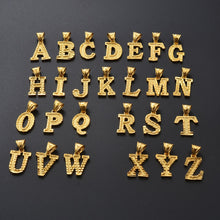 Carica l&#39;immagine nel visualizzatore di Gallery, Anniyo A-Z Letters Necklaces Women Men Gold Color Initial Pendant Rope Chain English Letter Jewelry Alphabe Africa Gift #058002B