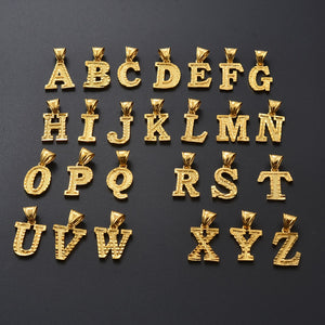 Anniyo A-Z Letters Necklaces Women Men Gold Color Initial Pendant Rope Chain English Letter Jewelry Alphabe Africa Gift #058002B