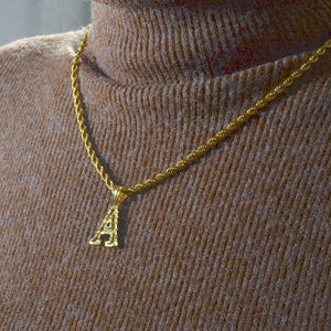 Anniyo A-Z Letters Necklaces Women Men Gold Color Initial Pendant Rope Chain English Letter Jewelry Alphabe Africa Gift #058002B