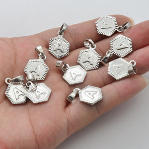 Anniyo A-Z Letters Silver Color Charm Pendant Necklaces Women Girls English Initial Alphabet Chain Jewelry Best Gifts #118621