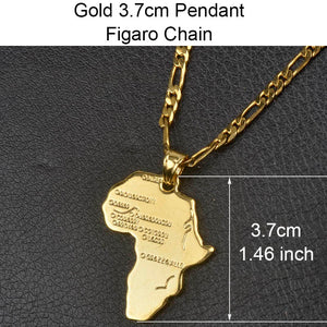 Africa Map Pendant Necklace Women Men Silver Color/Gold Color Ethiopian Jewelry Wholesale African Map Hiphop Item #132106