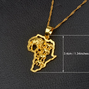 Africa Map Pendant Necklace Women Men Silver Color/Gold Color Ethiopian Jewelry Wholesale African Map Hiphop Item #132106