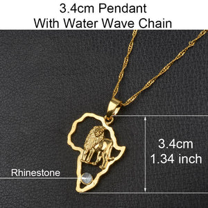 Africa Map Pendant Necklace Women Men Silver Color/Gold Color Ethiopian Jewelry Wholesale African Map Hiphop Item #132106