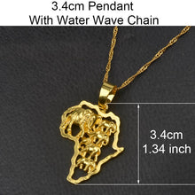 Load image into Gallery viewer, Africa Map Pendant Necklace Women Men Silver Color/Gold Color Ethiopian Jewelry Wholesale African Map Hiphop Item #132106