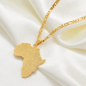 Anniyo Africa Map Pendant Necklaces Women Men Gold Color African Jewelry  #077621B