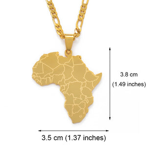 Anniyo Africa Map Pendant Necklaces Women Men Gold Color African Jewelry  #077621B