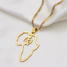 Carica l&#39;immagine nel visualizzatore di Gallery, Anniyo African Map &amp; Cultural Symbol Pendant Necklaces Women Men Gold Color Adinkra Gye Nyame Africa Ethnic Jewelry #129721