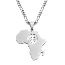 Carica l&#39;immagine nel visualizzatore di Gallery, Anniyo African Map Symbol Pendant Necklaces Women Men Gold Color Stainless Steel Adinkra Gye Nyame Ethnic Jewelry Ghana #128821