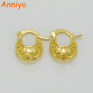 African Small Earrings for Girls / Kids Gold Color Ethiopian Jewelry Middle East,Nigeria,Arab Earrings for Baby #010602