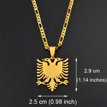 Load image into Gallery viewer, Anniyo Albania Eagle Pendant Necklaces Gold Color &amp; Stainless Steel Jewelry Ethnic Gifts for Women Men #068921