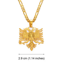 Load image into Gallery viewer, Anniyo Albania Eagle Pendant Necklaces for Men Women Gold Color Albanian  Jewelry Ethnic Gifts Kosovo #233406