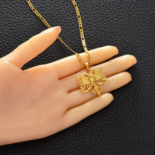 Load image into Gallery viewer, Anniyo Albania Eagle Pendant Necklaces for Men Women Gold Color Albanian  Jewelry Ethnic Gifts Kosovo #233406