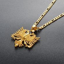 Load image into Gallery viewer, Anniyo Albania Eagle Pendant Necklaces for Men Women Gold Color Albanian  Jewelry Ethnic Gifts Kosovo #233406