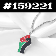 Carica l'immagine nel visualizzatore di Gallery, Anniyo Black Lives Matter African Pendant Necklaces Women Men,Silver Color/Gold Color Fist Necklaces Africa Ornament #157621