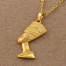 Load image into Gallery viewer, Egyptian Queen Nefertiti Pendant Necklaces Women Men Jewelry Silver Color/Gold Color Wholesale Jewellery African