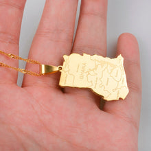 Carica l&#39;immagine nel visualizzatore di Gallery, Anniyo Gold Color Ghana Country Map With State Name Pendant Necklaces Charm Ghanaian Jewelry Gifts #019821