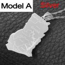 Carica l&#39;immagine nel visualizzatore di Gallery, Anniyo Gold Color Ghana Country Map With State Name Pendant Necklaces Charm Ghanaian Jewelry Gifts #019821