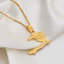 Load image into Gallery viewer, Anniyo Haiti Map Necklace Pendants for Women Girls,Gold Color Ayiti Jewelry Gifts Map of Haiti #003910