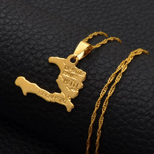 Load image into Gallery viewer, Anniyo Haiti Map Necklace Pendants for Women Girls,Gold Color Ayiti Jewelry Gifts Map of Haiti #003910