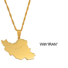 Load image into Gallery viewer, Anniyo Iran Map Pendant Necklace Women Girls Jewelry,Silver Color/Gold Color Iranian Necklaces #047221
