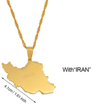 Load image into Gallery viewer, Anniyo Iran Map Pendant Necklace Women Girls Jewelry,Silver Color/Gold Color Iranian Necklaces #047221