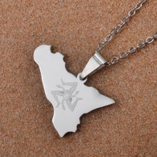 Carica l&#39;immagine nel visualizzatore di Gallery, Anniyo Italy Sicily Map Pendant Necklaces,Stainless Steel/Gold Color Italian Sicilia Jewelry Gifts #025121