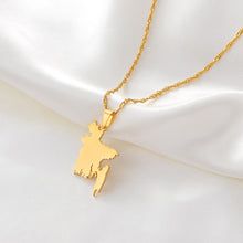Load image into Gallery viewer, Anniyo Map of Bangladesh Pendant Necklaces Gold Color for Women Girls Stainless Steel Bangladeshi Maps Chains Bengali #154521