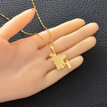 Load image into Gallery viewer, Anniyo Map of Bangladesh Pendant Necklaces Gold Color for Women Girls Stainless Steel Bangladeshi Maps Chains Bengali #154521
