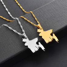 Load image into Gallery viewer, Anniyo Map of Bangladesh Pendant Necklaces Gold Color for Women Girls Stainless Steel Bangladeshi Maps Chains Bengali #154521