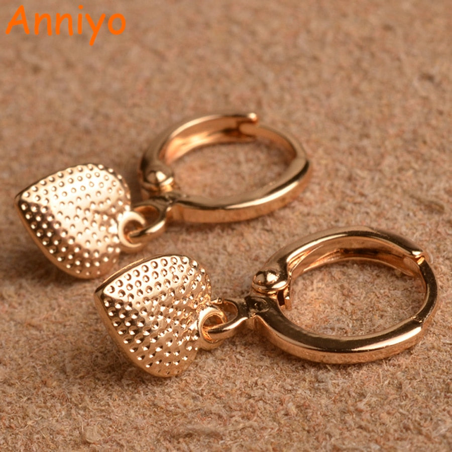 SMALL Heart Light Gold Color Earrings for Women/Girls Russia/Ukraine/African/New Zealand Trendy Jewelry Gifts #054304