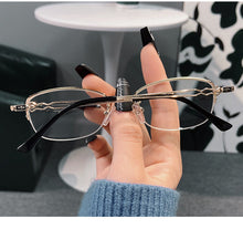 Load image into Gallery viewer, Anti Blauw Licht Leesbril Vrouwen Elegante Presbyopie Brillen Prescription Half Frame Metalen Computer Brillen + 4.0