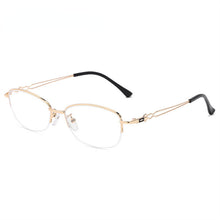 Load image into Gallery viewer, Anti Blauw Licht Leesbril Vrouwen Elegante Presbyopie Brillen Prescription Half Frame Metalen Computer Brillen + 4.0