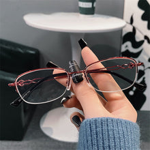 Load image into Gallery viewer, Anti Blauw Licht Leesbril Vrouwen Elegante Presbyopie Brillen Prescription Half Frame Metalen Computer Brillen + 4.0