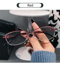 Load image into Gallery viewer, Anti Blauw Licht Leesbril Vrouwen Elegante Presbyopie Brillen Prescription Half Frame Metalen Computer Brillen + 4.0