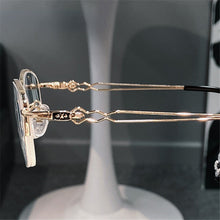 Load image into Gallery viewer, Anti Blauw Licht Leesbril Vrouwen Elegante Presbyopie Brillen Prescription Half Frame Metalen Computer Brillen + 4.0