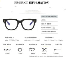 Load image into Gallery viewer, Anti Blue Big Frame  Glasses Women Computer blue light blocking glasses  Black Radiation Goggles Spectacles Eyeglasses Men