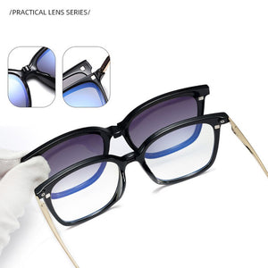 Anti Blue Glasses Frame 2023 Square Sunglasses Women Magnet TR90  Glasses Frames Woman Sun Glasses 2023