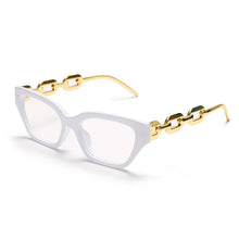 Carica l&#39;immagine nel visualizzatore di Gallery, Occhiali da vista Cat Eye anti luce blu con blocco della luce blu Occhiali da vista da donna con catena retrò di design da donna