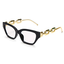 Carica l&#39;immagine nel visualizzatore di Gallery, Occhiali da vista Cat Eye anti luce blu con blocco della luce blu Occhiali da vista da donna con catena retrò di design da donna