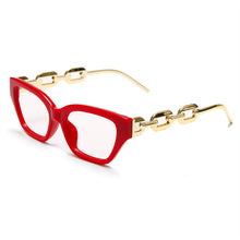 Carica l&#39;immagine nel visualizzatore di Gallery, Occhiali da vista Cat Eye anti luce blu con blocco della luce blu Occhiali da vista da donna con catena retrò di design da donna