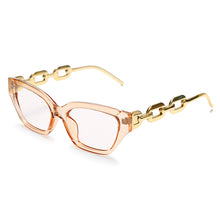 Carica l&#39;immagine nel visualizzatore di Gallery, Occhiali da vista Cat Eye anti luce blu con blocco della luce blu Occhiali da vista da donna con catena retrò di design da donna