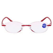 Load image into Gallery viewer, Anti Blue Light Blocking Rimless Reading Glasses Women Men Square Frameless Presbyopic Computer Eyeglasses Diopters +1.0 1.5 2